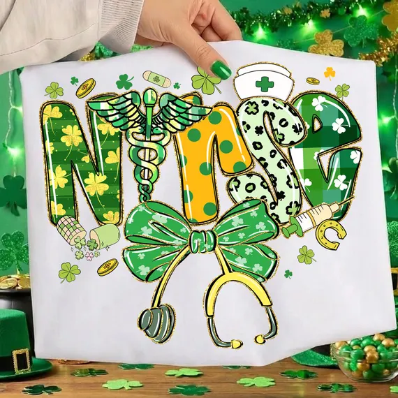 St Patricks Day Nurse Png, Stethoscope Bow Png, Coquette Bow Png, Lucky Nurse Png, Shamrock Png, RN Png, Nursing Png, Digital Download